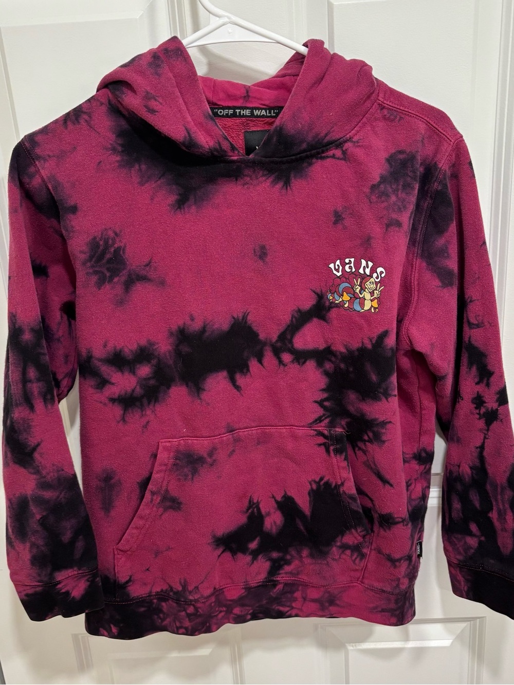 Vans “1966” Caterpillar Maroon Tie Dye Pullover Sweatshirt Hoodie Boys U.S. XL